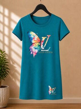Teal Butterfly Logo Dress